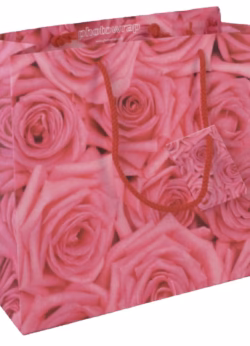 Pink Roses Large Gift bag x 6 Pink Roses Large Gift bag x 6