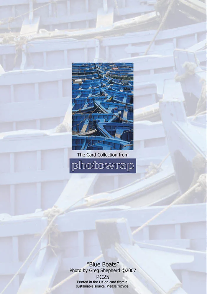 Blue Boats Greetings Cards x 6