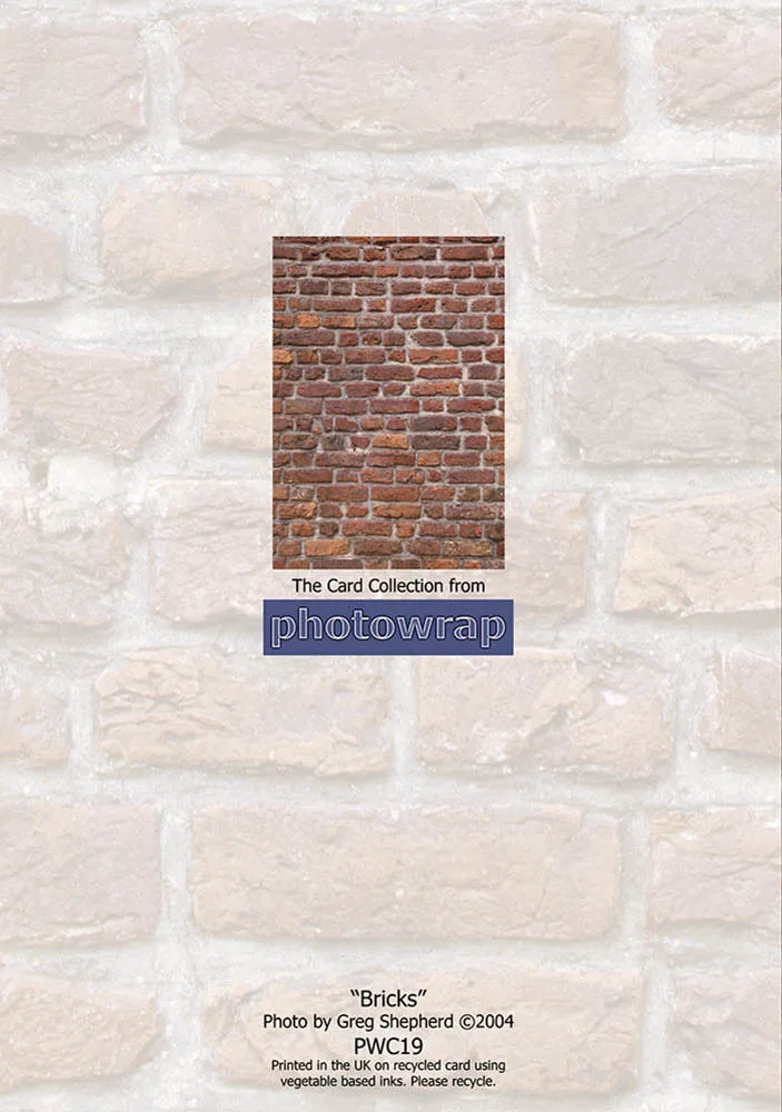 Brick Wall Greetings Cards x 6 Brick Wall Greetings Cards x 6