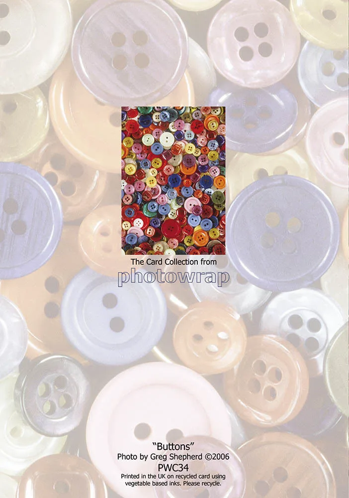 Buttons Greetings Cards x 6 Buttons Greetings Cards x 6