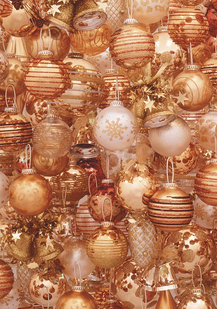Gold Baubles greetings Cards x 6 Gold Baubles greetings Cards x 6