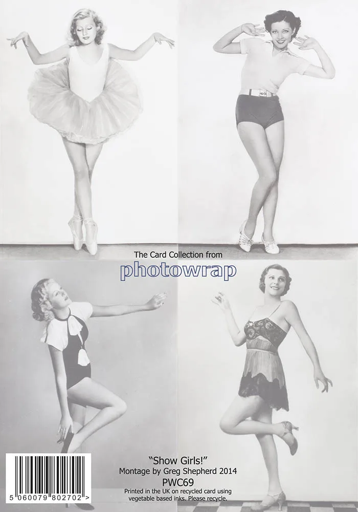 Showgirls greetings Cards x 6